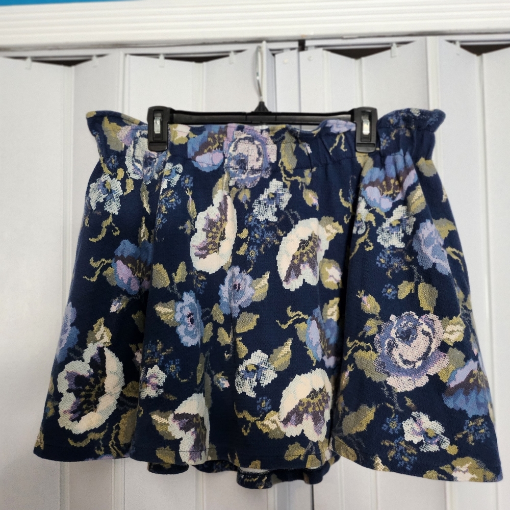 Lauren Conrad LC X-LARGE Multi-Color Floral Print Skirt Paperbag Waistband